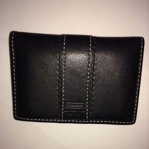 Coach black leather wallet credit card holder